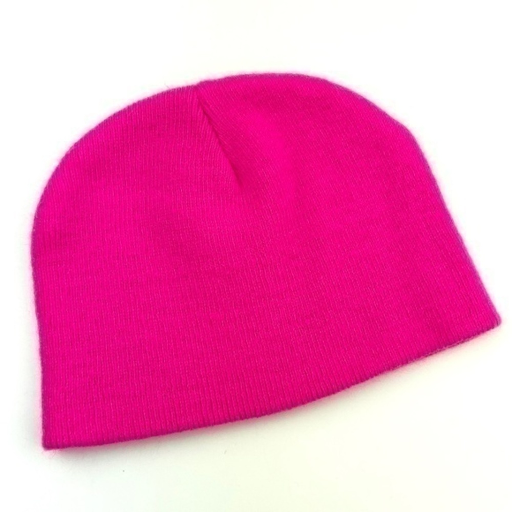 Bright Pink Knit Winter‎ Hat Beanie Toddler Girls Size 2T to 4T